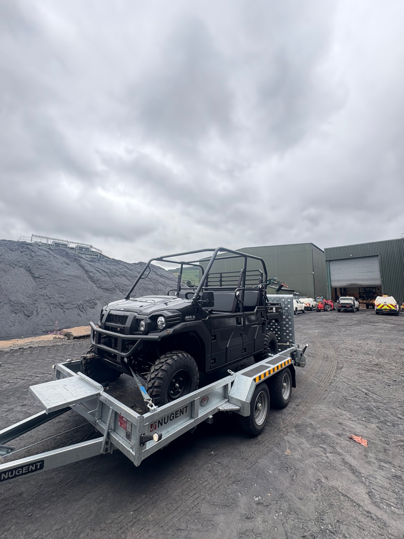 Kawasaki Mule delivered to a quarry on our trailer