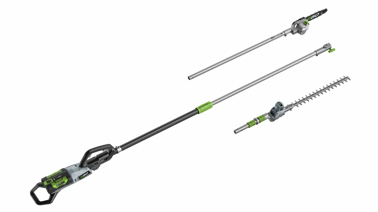 EGO PPCX1000 Professional X Telescopic Pole, Pruning Saw & Hedgetrimmer Attachment