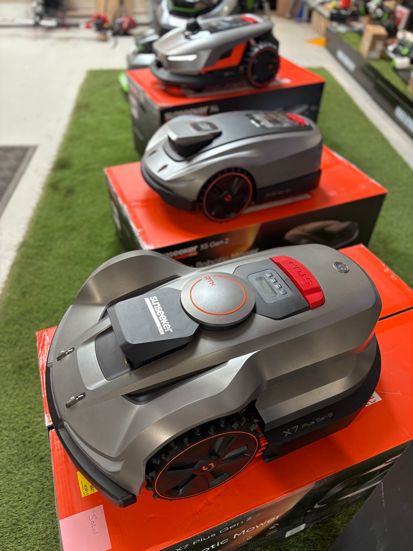 Sunseeker X7 Plus Gen 2 robot mower close-up